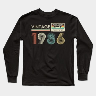 Vintage 1986 Limited Cassette Long Sleeve T-Shirt
